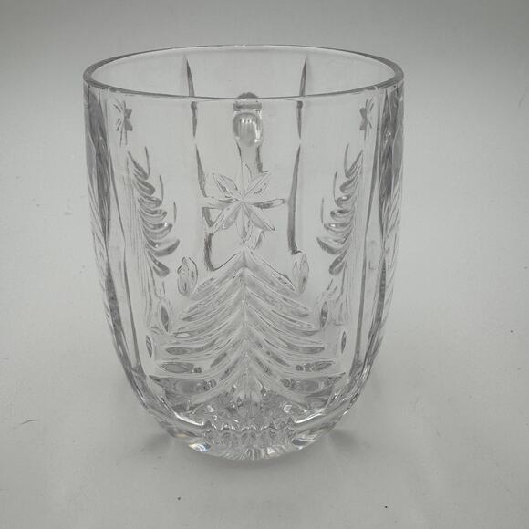 Vintage Mikasa Christmas Tree Cut Crystal Mug - Picture 2 of 6